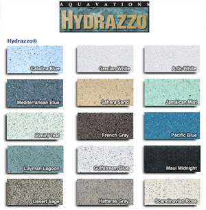 Aquavations Hydrazzo Pool Finishes Color Chart